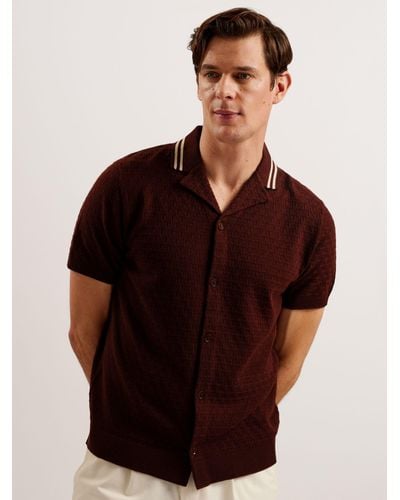 Ted Baker Ewann Short Sleeve Regular Shirt - Brown