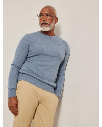 John Lewis Made In Italy Cashmere Crew Neck Jumper - Blue