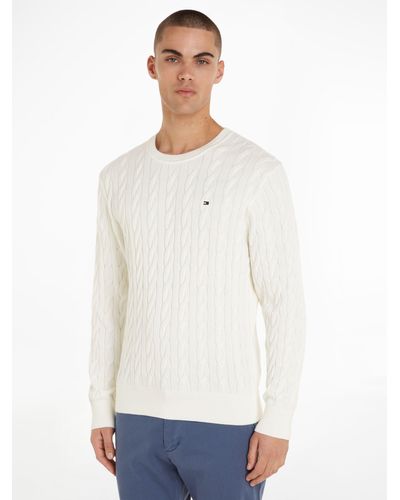 Tommy Hilfiger Classic Cable Jumper - White