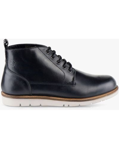 Silver Street London Alderman Lace Up Leather Chukka Boots - Blue