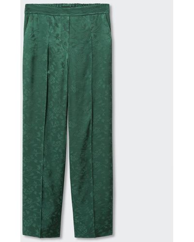 Mango Topeti Floral Tailored Trousers - Green