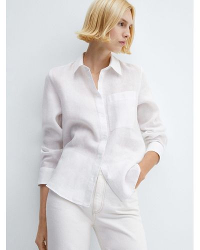 Mango Lino Linen Shirt - White