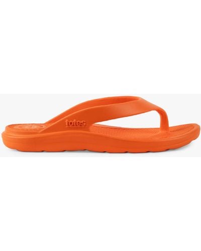 Totes Solbounce Toe Post Sandals - Orange