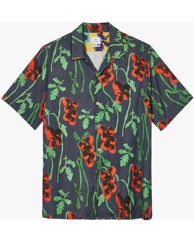 Paul Smith Short Sleeve Floral Shirt - Green
