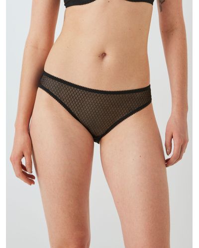 John Lewis Marley Geo Bikini Knickers - Black