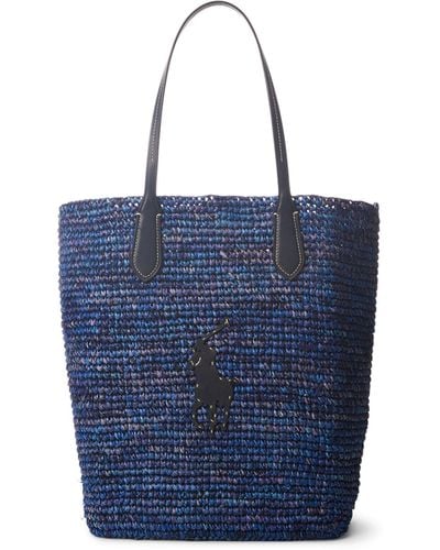 Ralph Lauren Polo Raffia Tote Bag - Blue