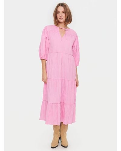 Saint Tropez Damaris Midi Tiered Dress - Pink