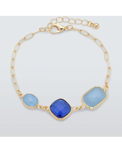 John Lewis Glass & Semi Precious Stone Bracelet - Blue