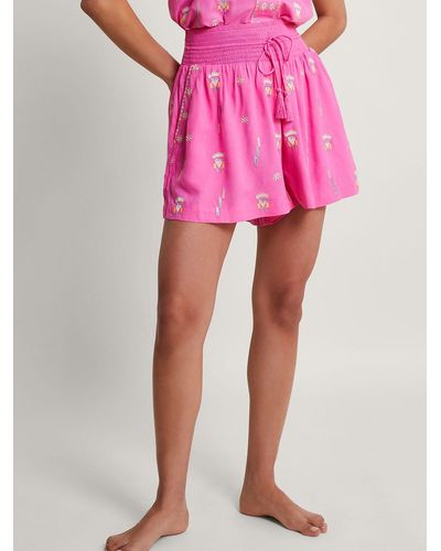 Monsoon Kiran Embroidered Shorts - Pink