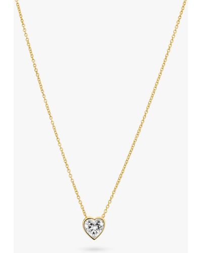 Sif Jakobs Jewellery Amorino Cubic Zirconia Heart Pendant Necklace - Metallic