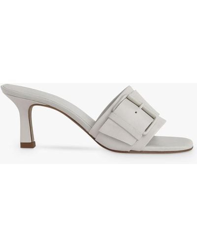 Whistles Adella Leather Buckle Mule Sandals - White