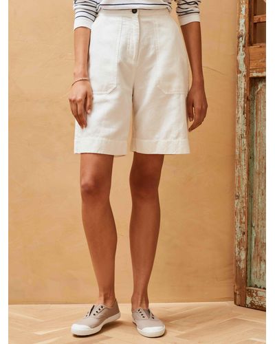 Brora Cotton Linen Blend Shorts - Natural