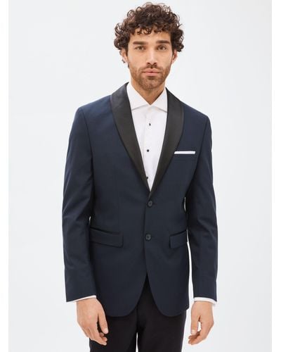SELECTED Slim Fit Shawl Tuxedo Jacket - Blue