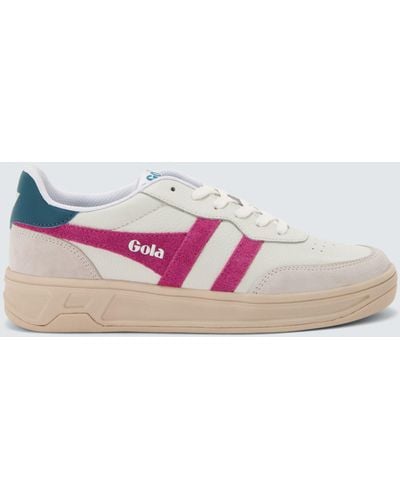 Gola Classics Topspin Leather Lace Up Trainers - Pink