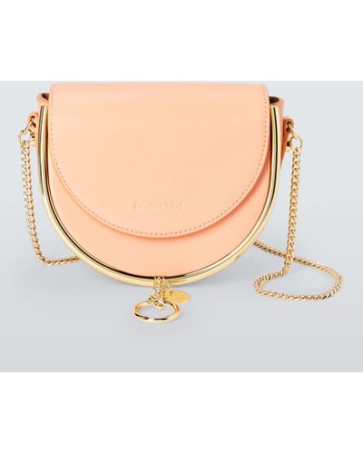 See By Chloé Mara Leather Chain Strap Cross Body Bag - Natural