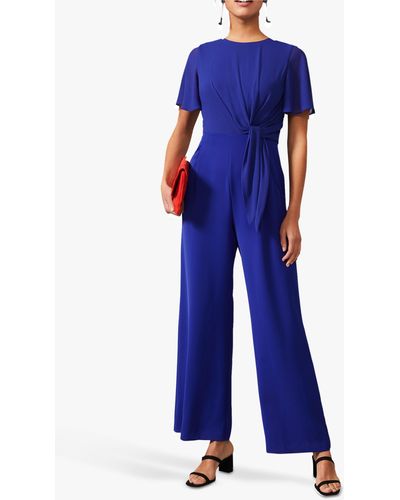 Phase Eight Georgette Twist Front Jumpsuit - Blue
