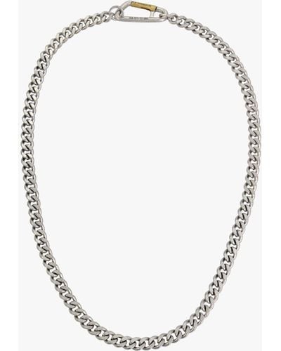 AllSaints Carabiner Clasp Curb Chain Necklace - White