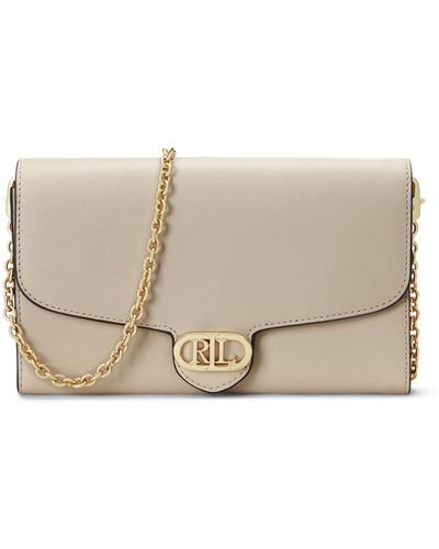 Ralph Lauren Lauren Adair Leather Cross Body Bag - Natural