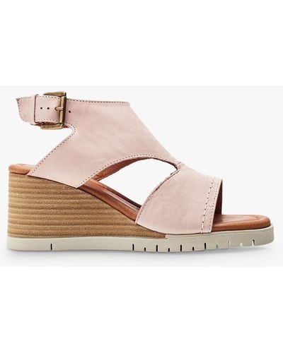 Moda In Pelle Peyten Suede Wedge Sandals - Pink