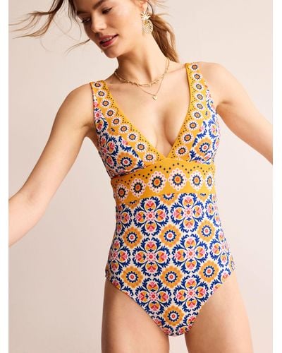 Boden Porto V-neck Swimsuit - Multicolour