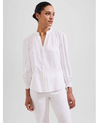 Hobbs Constance Cotton Blend Top - White