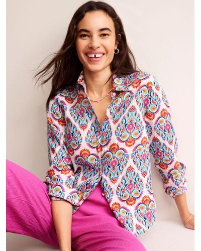 Boden Sienna Linen Shirt - Pink