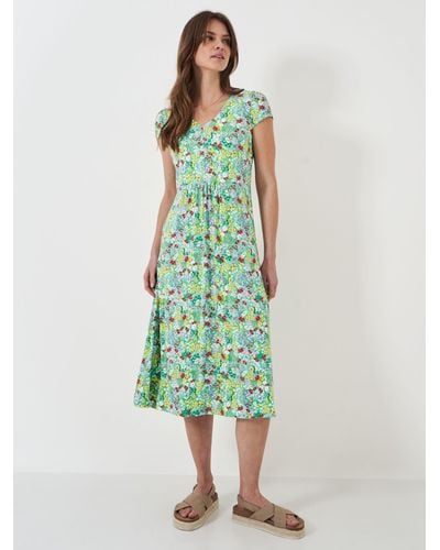 Crew Mel Flutter Jersey Midi Dress - Green