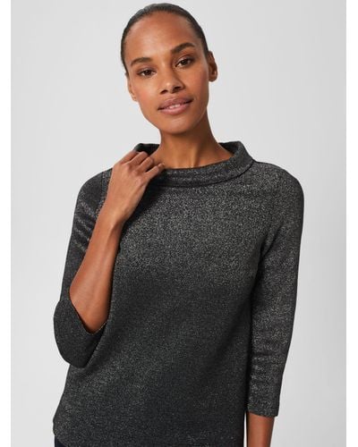 Hobbs Betsy Sparkle Roll Neck Top - Black