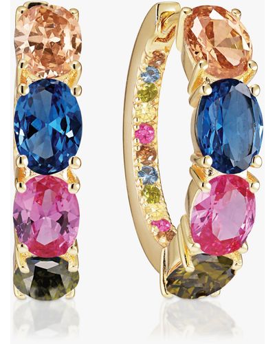 Sif Jakobs Jewellery Multi-coloured Zirconia Hoop Earrings - Blue