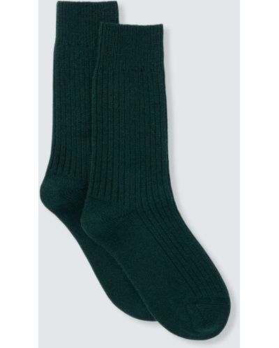 John Lewis Cashmere Rich Bed Socks - Green