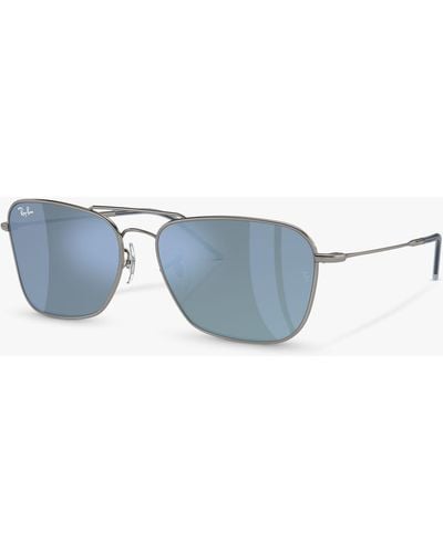 Ray-Ban Rbr0102s Caravan Reverse Aviator Sunglasses - Blue