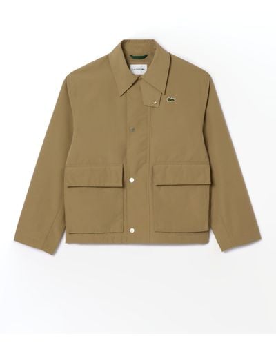 Lacoste Core Essential Snap Down Jacket - Natural