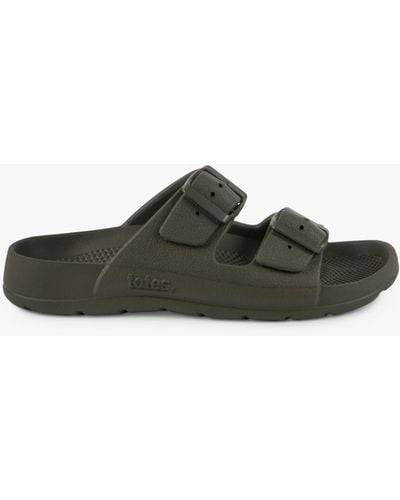 Totes Solbounce Adjustable Buckle Slide Sandals - Green