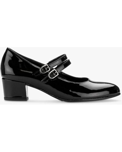 Gabor Belva Wide Fit Patent Leather Mary Jane Shoes - Black