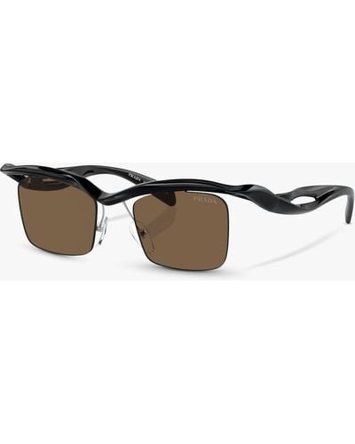 Prada Pr A15s Rectangular Sunglasses - Black