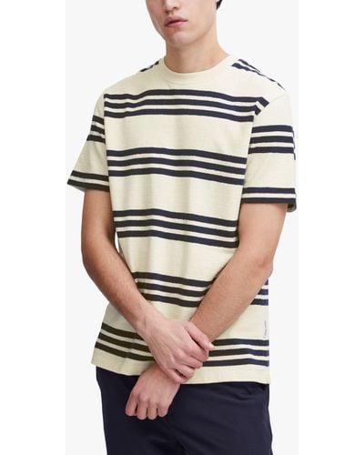 Casual Friday Thor Short Sleeve Striped T - Natural