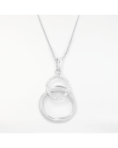 John Lewis Diamond Linked Hoop Pendant Necklace - Metallic