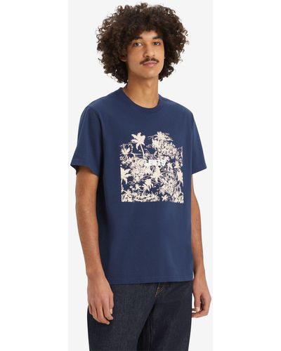 Levi's Graphic Print Relaxed Fit Short Sleeve T-shirt - Blue