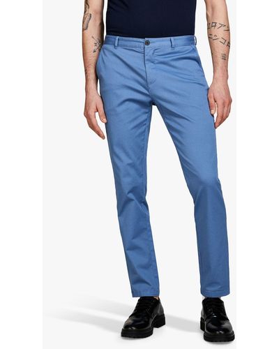 Sisley Stretch Cotton Drill Chino Trousers - Blue