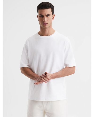 Reiss Tate Cotton Crew Neck T-shirt - White