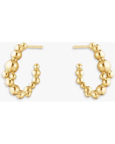 Georg Jensen 18ct Yellow Gold Beaded Hoop Earrings - Metallic