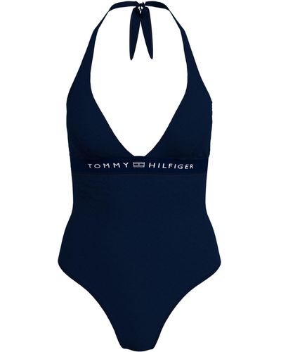 Tommy Hilfiger Halterneck Swimsuit - Blue