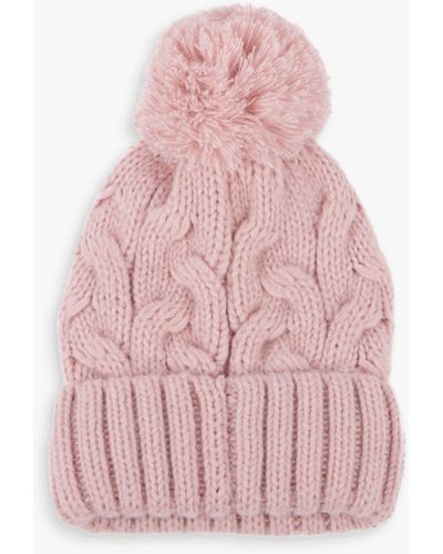 Totes Cable Knit Bobble Hat - Pink