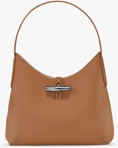 Longchamp Roseau Leather Shoulder Bag - Natural