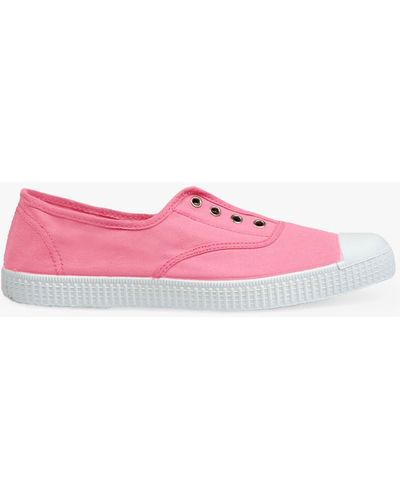 Trotters Hampton Plum Canvas Shoes - Pink