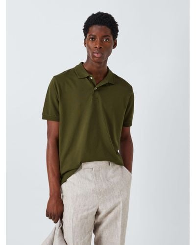 John Lewis Supima Cotton Jersey Polo Shirt - Green