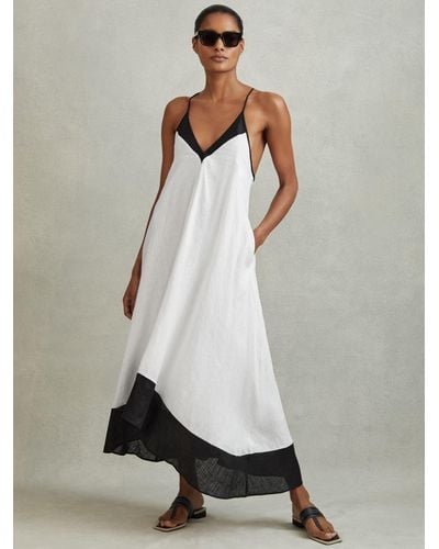 Reiss Stevie Linen Maxi Dress - White