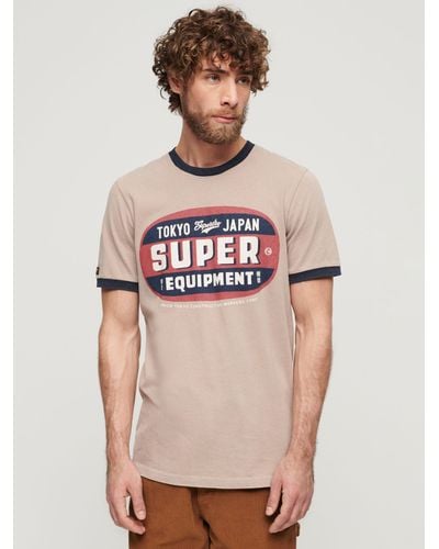 Superdry Ringer Workwear Graphic T-shirt - Natural