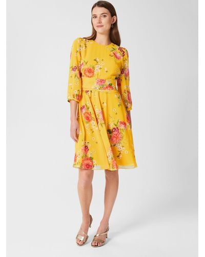 Hobbs Jasmina Floral Print Dress - Yellow