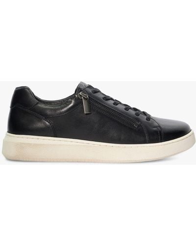 Dune Tribute Leather Zip Detail Trainers - Black